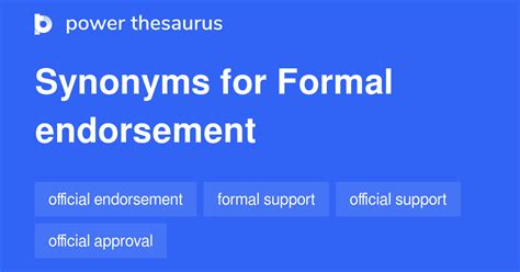 endorsement thesaurus|Endorsement synonyms .